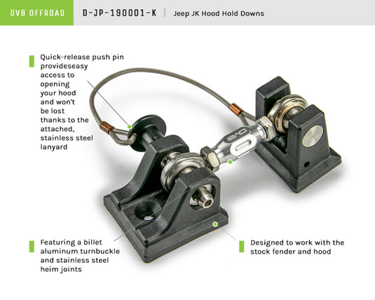 Dv8 Offroad D-JP-190001-K DVE Hood Hold Downs