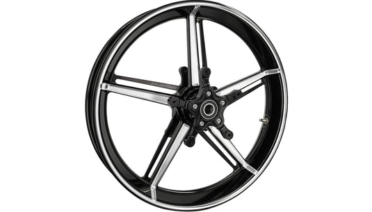 Arlen Ness 91-653 Fat Factory Forged Front Wheel - 19in. x 3.25in. - Black Anodized with Machined Accents