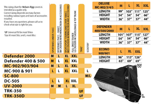 Nelson Rigg DC-505-03-LG DC-505 Indoor Motorcycle Dust Cover - Large