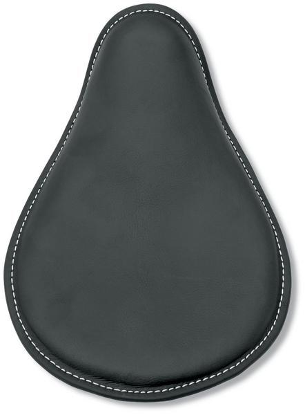 Drag Specialties 0806-0028 Small Spring Solo Seat with Perimeter Stitch - Black Leather with White Stitching