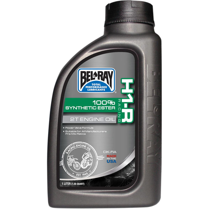 Bel-Ray 99280-B1LW H1-R Racing 100% Synthetic Ester 2T Engine Oil - 1L.