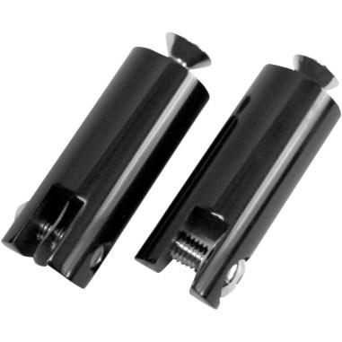 Accutronix FPMT200-B Billet Footpeg Mounts - 2 1/2in. Front Peg Mounts with 3/8in.-16 x 1 1/2in. Mounting Bolts - Black
