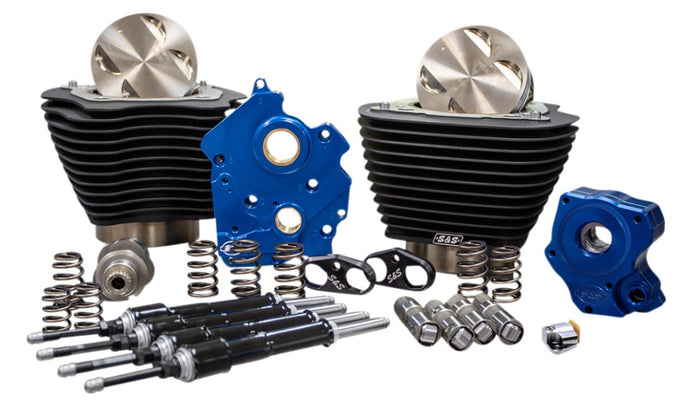 S&S Cycle 310-1059A 124in. Power Package - Gear Cam, Oil Cooled, Black Pushrods, Wrinkle Black w/o Highlighted Fins