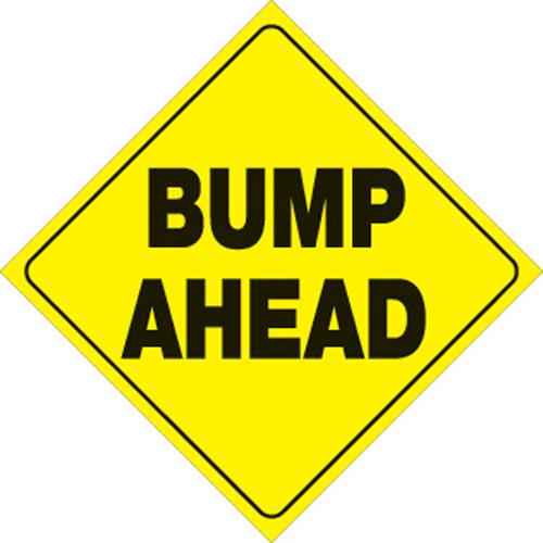 Voss 412 BA YR 12x12in. Trail Sign - Bump Ahead (Yellow/Black)
