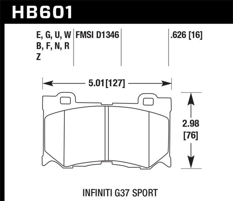 Load image into Gallery viewer, Hawk Performance HB601B.626 HAWK HPS 5.0 Brake Pad Sets
