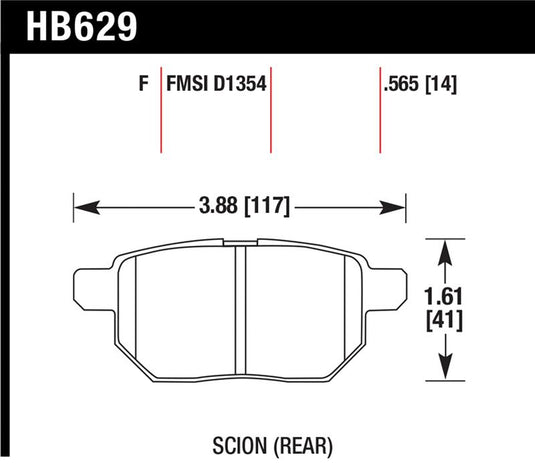 Hawk Performance HB629F.565 HAWK HPS Brake Pad Sets