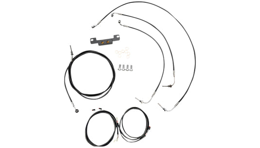 La Choppers LA-8056KT3-08B Complete Plug and Play Cable Kit - Black Vinyl