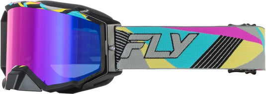 Fly Racing Zone Elite Goggles (One Size Fits Most, Retro/Neon)