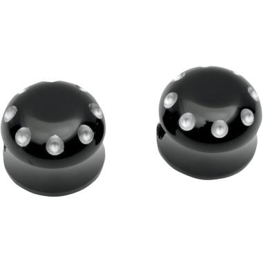 Covingtons C0011-B Axle Caps - Gloss Black Powdercoat - Front