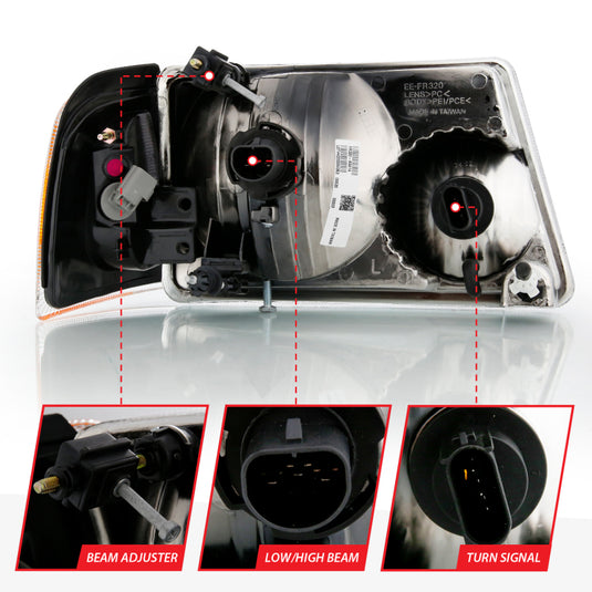 Anzo 111484 ANZ Crystal Headlights
