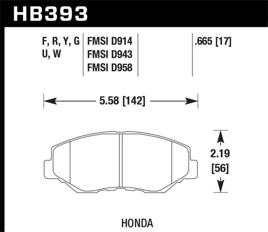 Hawk Performance HB393N.665 HAWK HP+ Brake Pad Sets