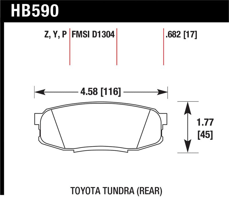 Load image into Gallery viewer, Hawk Performance HB590Y.682 HAWK LTS Brake Pads
