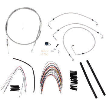 Burly Brand B30-1091 Extended Cable/Brake Line Kit for 14in. Gorilla Handlebars - Stainless Steel