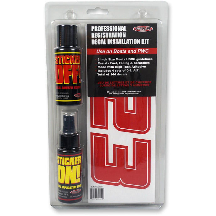 Hardline RED900 Professional Registration Decal Installation Kit - Red