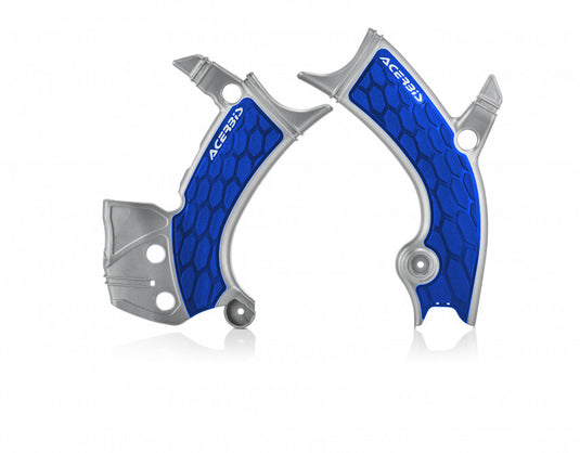 Acerbis 2689411404 X-Grip Frame Guards - Silver/Blue