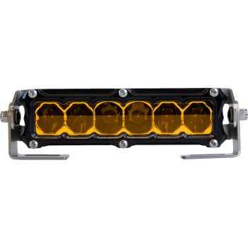 Heretic Studio 50606 6-Series Light Bar - 6in.(7in. x 2in. x 1.5in.) - Black Combination Spot/Flood Light with Amber Lens