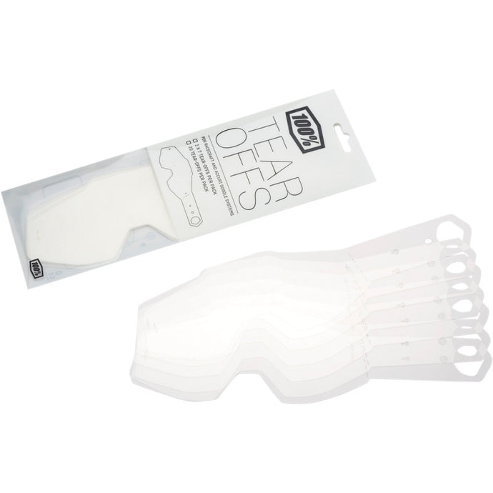 100% Tear Offs for Racecraft/Accuri/Strata MX Goggles - Laminated