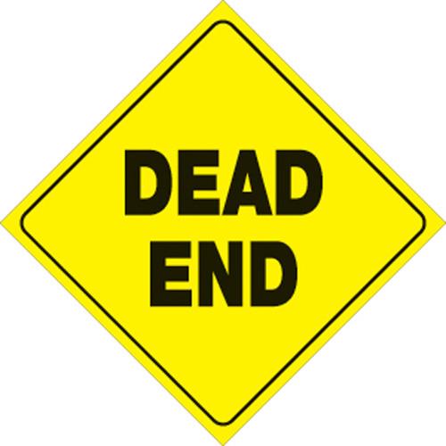 Voss 472 DE YR 12x12in. Trail Sign - Dead End (Yellow/Black)