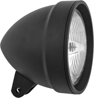 Harddrive 20-6043BE 5-3/4in. Black Billet Bullet Headlight - 12v 60/55w H4 bulb