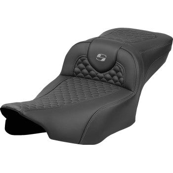 Saddlemen 823-07-20902 Extended Reach Roadsofa DS Seat without Drivers Backrests - Dark Gray Stitching