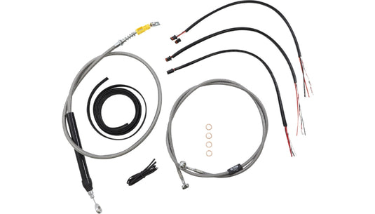 La Choppers LA-8156KT2-19 Complete Handlebar Cable/Brake & Clutch Line/Wire Kit - Stainless Braided