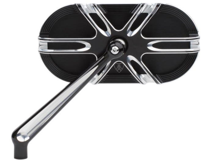 Arlen Ness 13-164 Caged Series Deep Cut Mirror - Left - Black