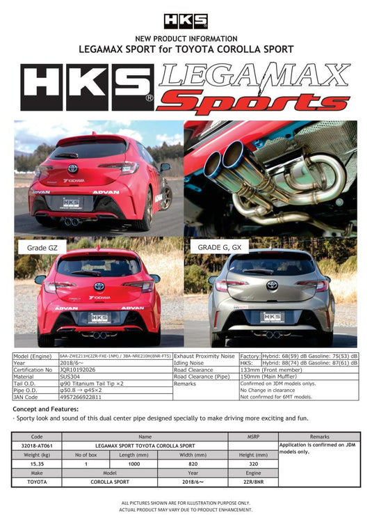 Hks 32018-AT061 HKS Exhaust - Legamax