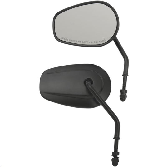 Drag Specialties 0640-1308 OEM-Style Teardrop Mirror - Long Stem - Matte Black