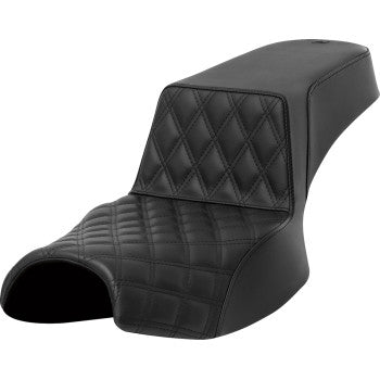 Saddlemen I20-06E-172 Step-Up Seat - Front LS - Black/Black Stitching/Front Lattice Stitch