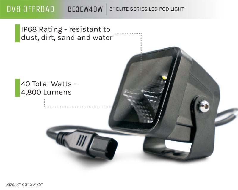 Load image into Gallery viewer, Dv8 Offroad BE3EW40W DVE LED Light Bars &amp; Cubes
