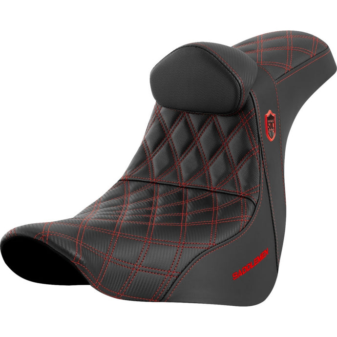 Saddlemen SC81829REDRT Pro Series SDC Performance Gripper Seat with Drivers Backrest - Red Stitching