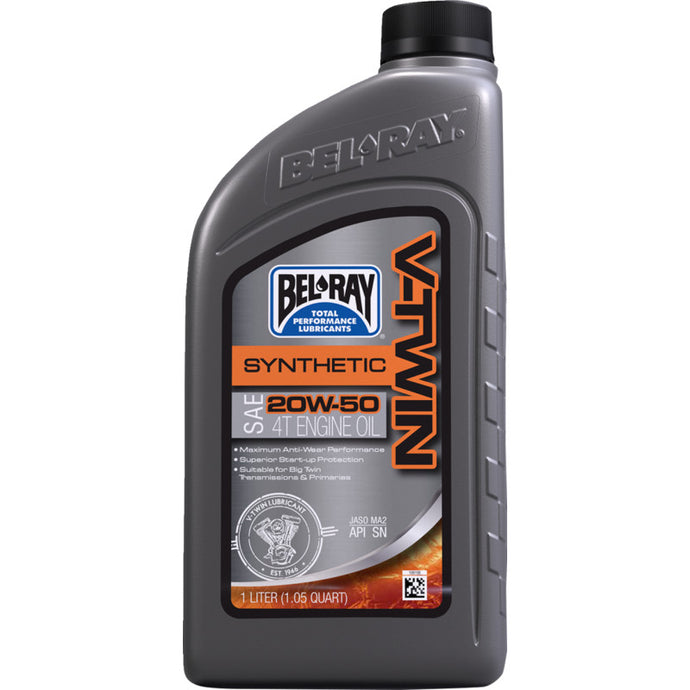 Bel-Ray 303133150160 V-Twin Semi Synthetic Motor Oil - 20W50 - 1L.