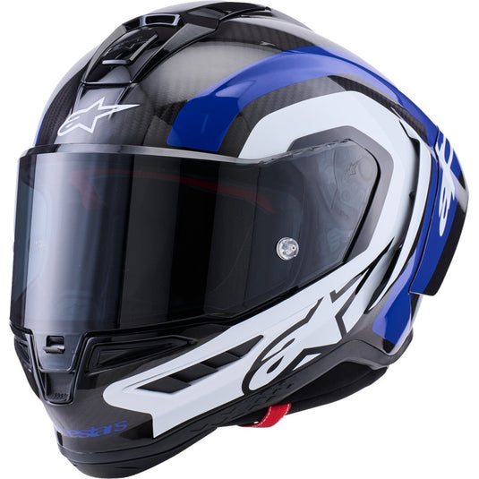 Alpinestars Supertech R10 Arius Helmet (Small, Gloss Black/White/Blue)