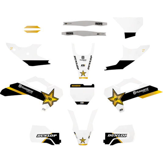 Dcor 20-70-406 Rockstar Husqvarna Complete Graphic Kit - White Background