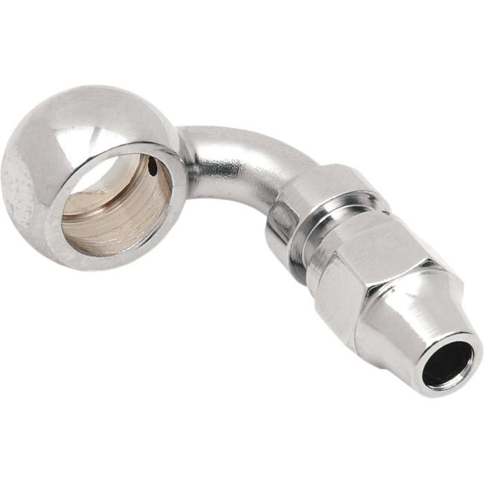 Drag Specialties 1742-0109 Universal Chrome 90deg. Banjo Fitting - 7/16in.