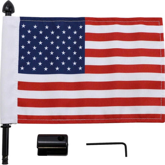 Pro Pad BRFM-SQ Square Sissy Bar Pack Flag Mount with Flag - 5/8in. Bar - 6in. x 9in. Flag