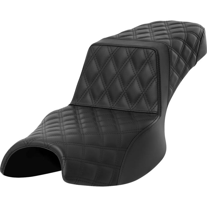 Saddlemen I20-06E-175 Step-Up Seat - Full LS - Black/Black Stitching/Front Lattice Stitch