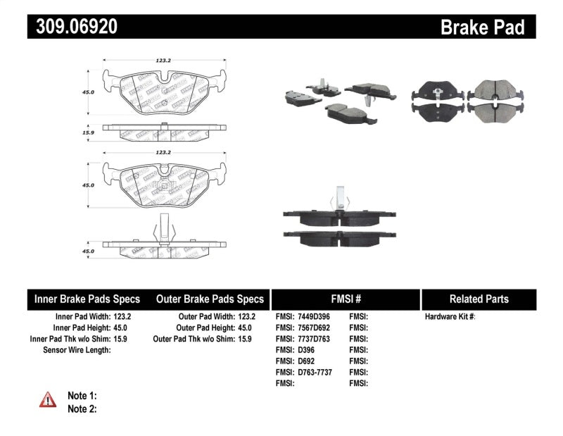 Load image into Gallery viewer, Stoptech 309.06920 ST Sport Brake Pads
