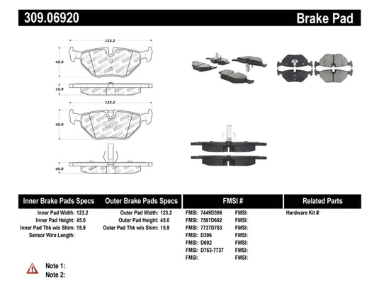 Stoptech 309.06920 ST Sport Brake Pads