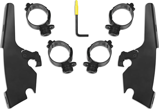Memphis Shades MEB2046 Trigger-Lock Mount Kit for Batwing Fairing and Fats/Slim Windshields - Black