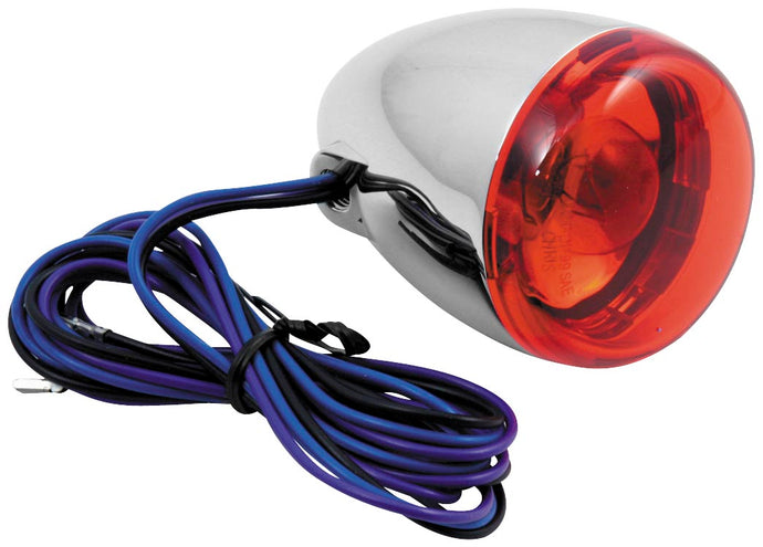 Chris Products 8500R Duece-Style Turn Signal Lamps - Front - Dual Filament - Red Lens - Chrome
