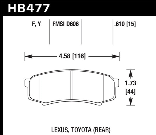 Hawk Performance HB477Y.610 HAWK LTS Brake Pads