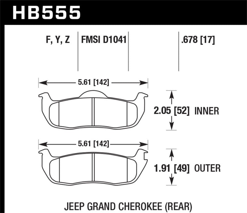 Load image into Gallery viewer, Hawk Performance HB555Y.678 HAWK LTS Brake Pads
