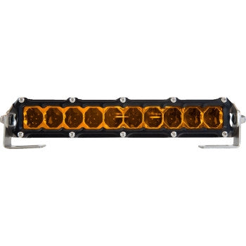 Heretic Studio 51004 6-Series Light Bar - 10in. (12in. x 2in. x 1.5in.) - Black Flood Light with Amber Lens