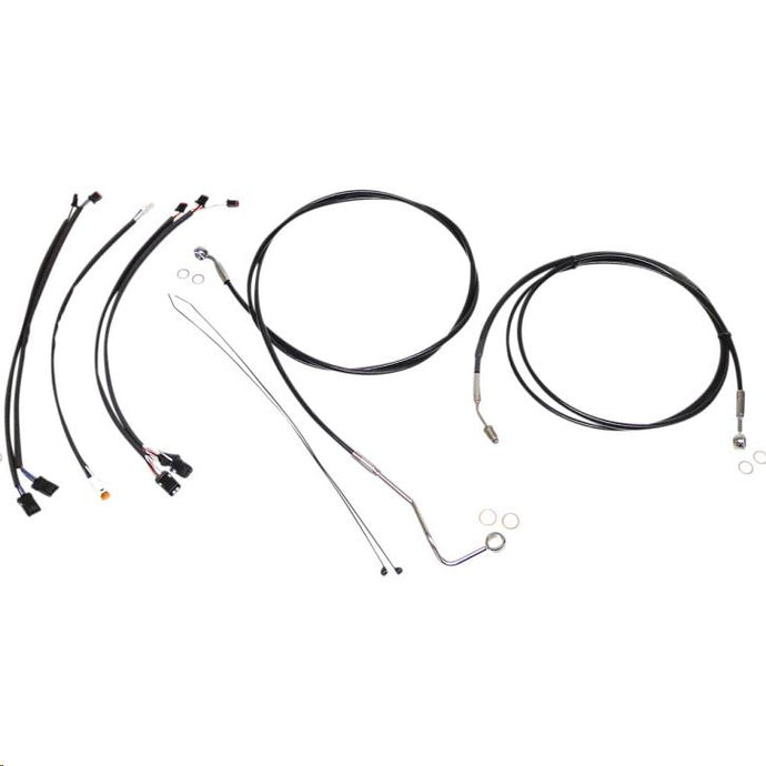 Magnum 489421 Black XR Handlebar Installation Kit with Chrome Fittings for 12-14in. Ape