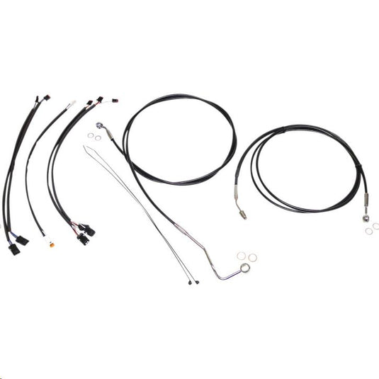 Magnum 489421 Black XR Handlebar Installation Kit with Chrome Fittings for 12-14in. Ape