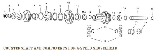 Eastern Motorcycle Parts A-36046-36 Starter Side Countershaft Bushing for 4-Speed Big Twin (Ref# 17)