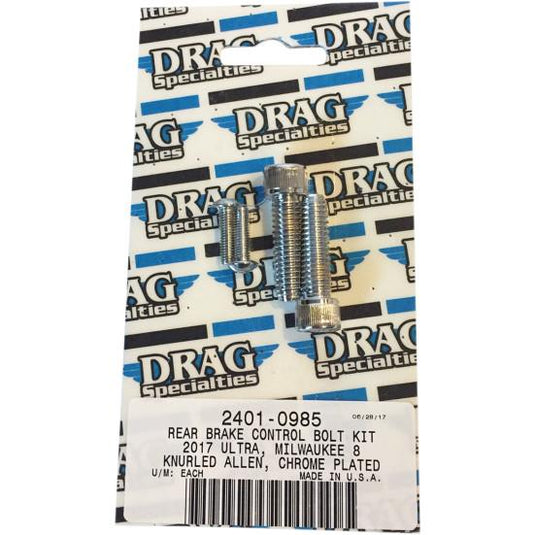 Drag Specialties 2401-0985 Rear Brake Control Bolt Kit - Knurled