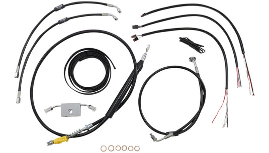 La Choppers LA-8157KT2-19B Complete Handlebar Cable/Brake & Clutch Line/Wire Kit - Black Vinyl