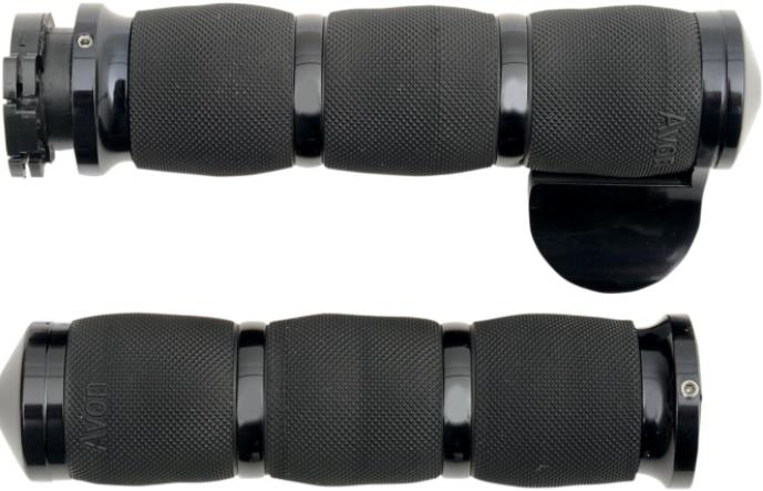 Avon Grips MT-IN-AIR-90A-B Air Cushioned Grips with Throttle Boss - Black Anodized